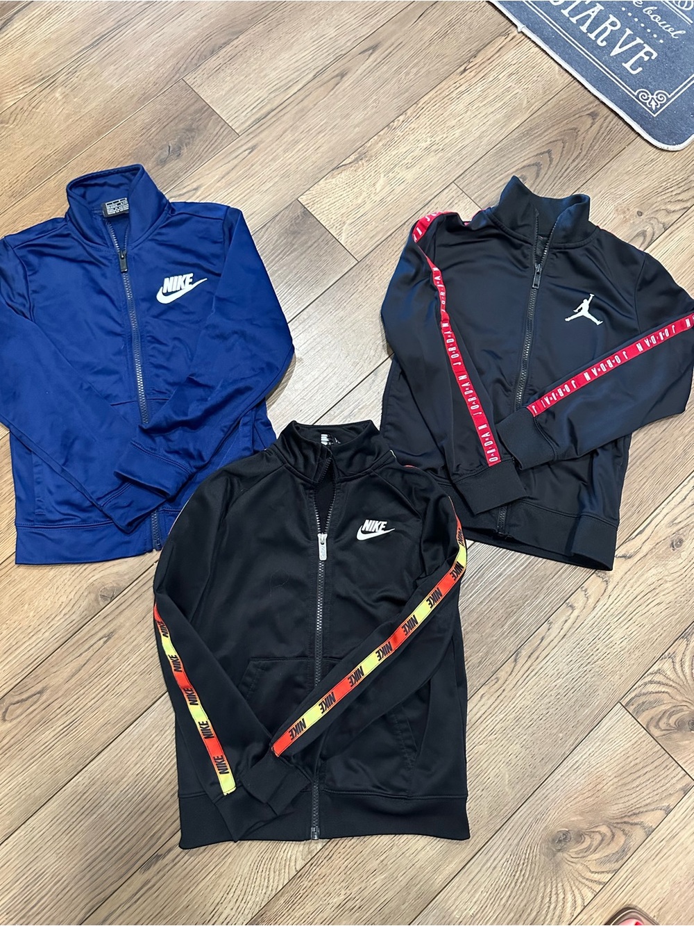 Nike Kids Blue and Black Zip Track Jackets (Set of 3)
